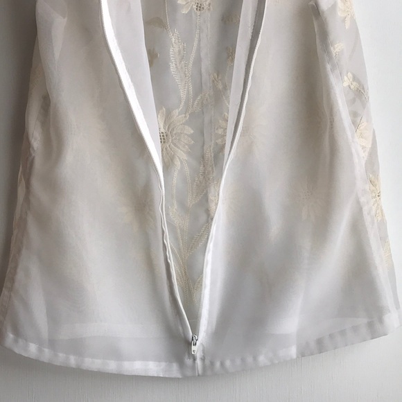 Vintage Embroidered Sleeveless Blouse Back Zipp Sm - Picture 9 of 11